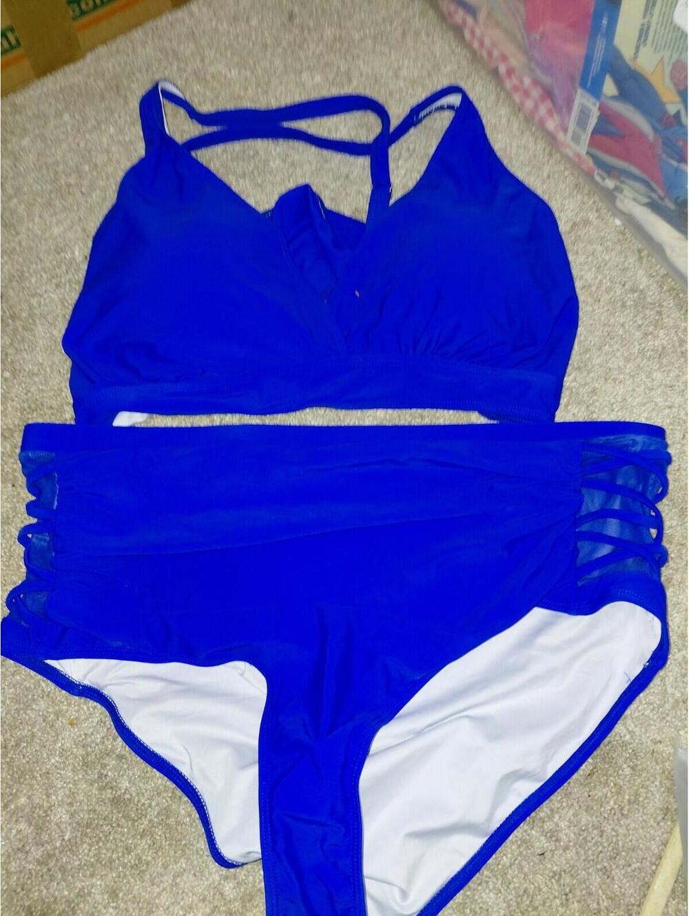 2 piece bathing suit Blue women's size 4x Vacation summer beach